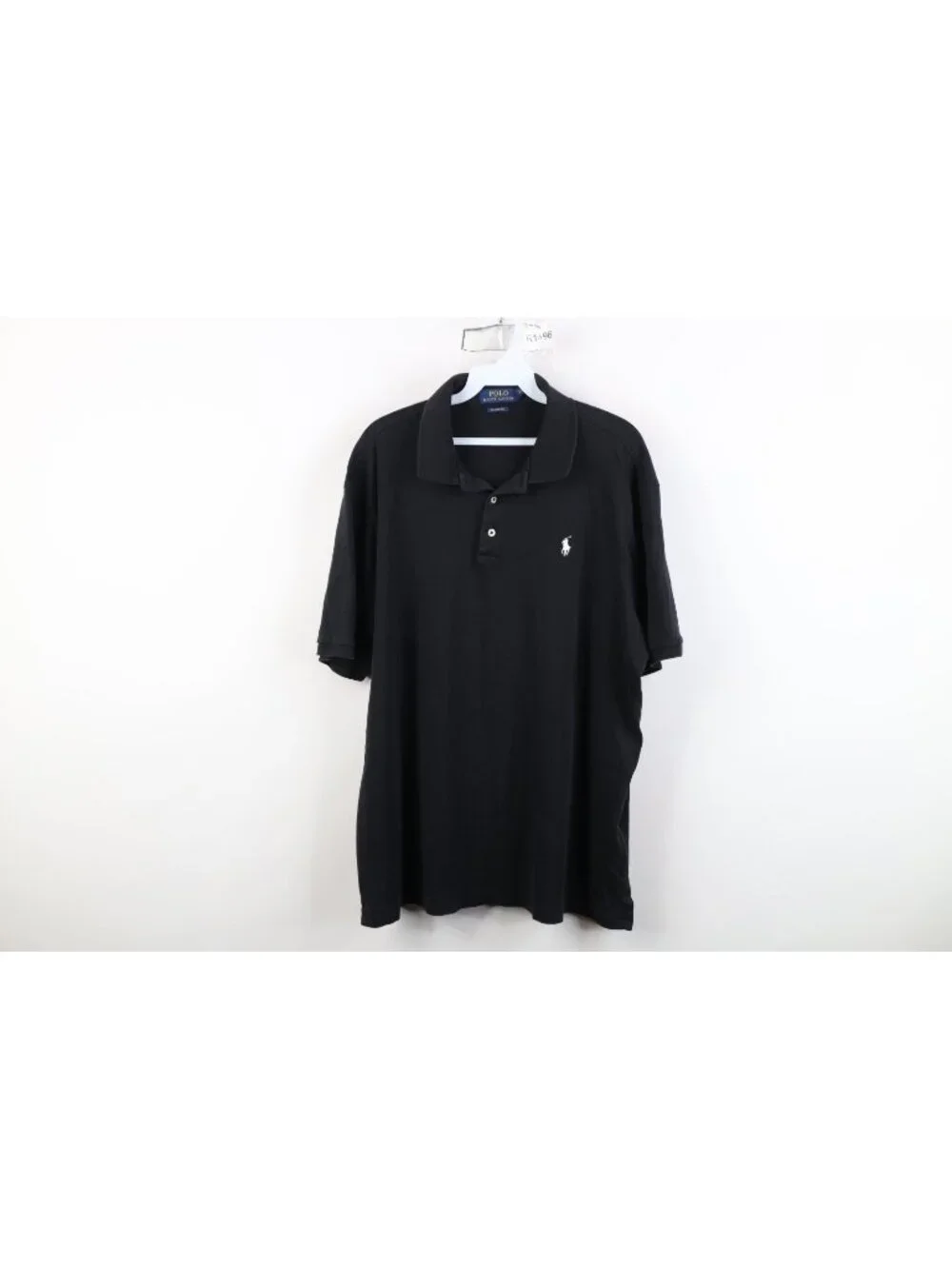 Vintage Y2K Ralph Lauren Mens XL Faded Soft Cotton Knit Golf Polo Shirt Black